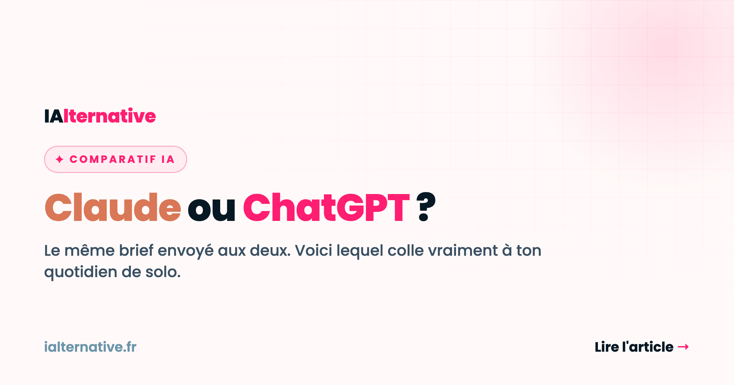 ChatGPT vs Claude : lequel choisir quand on est solo en 2026 ?