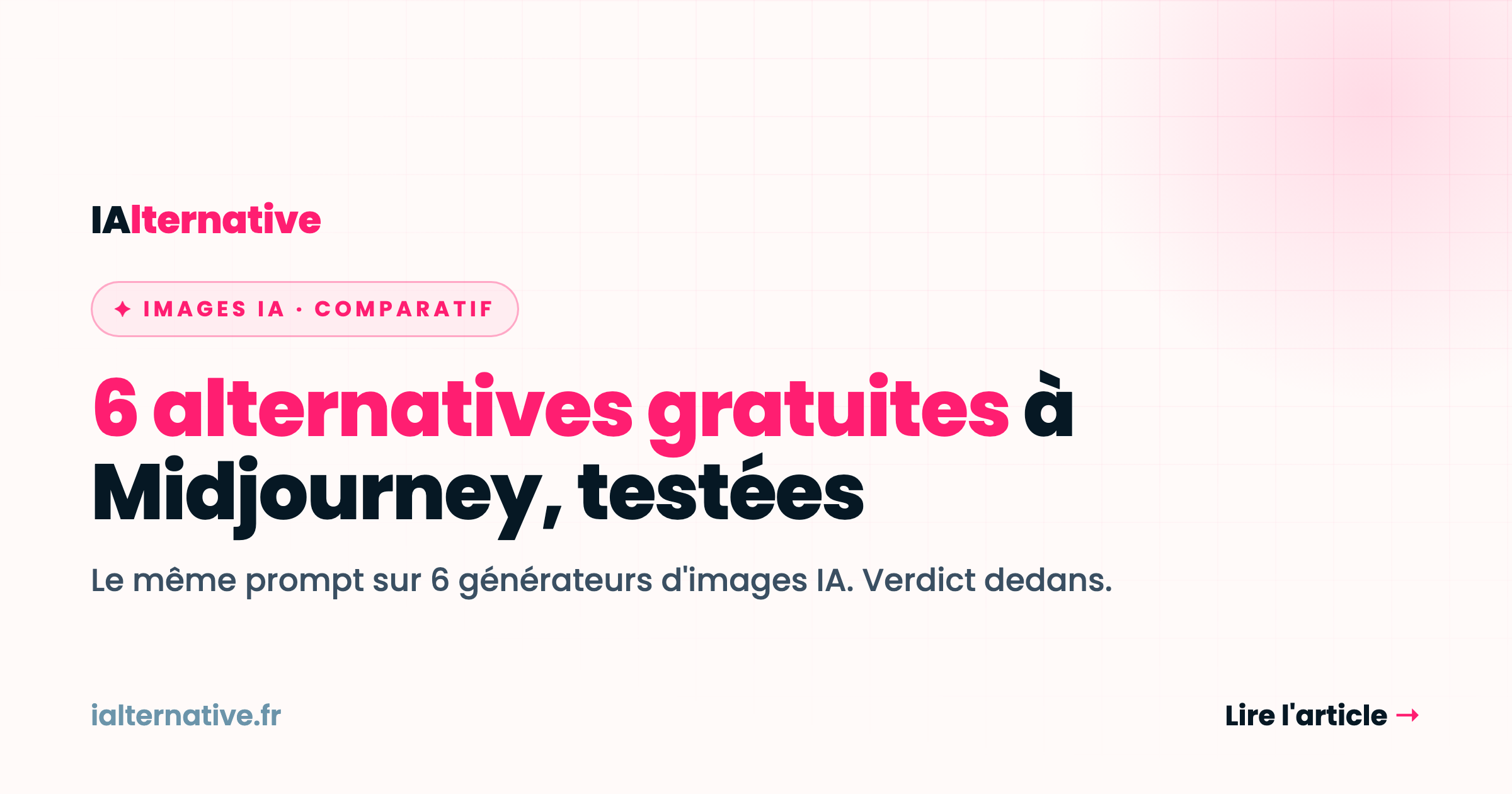 Midjourney alternative gratuite : 6 outils testés à prompt égal