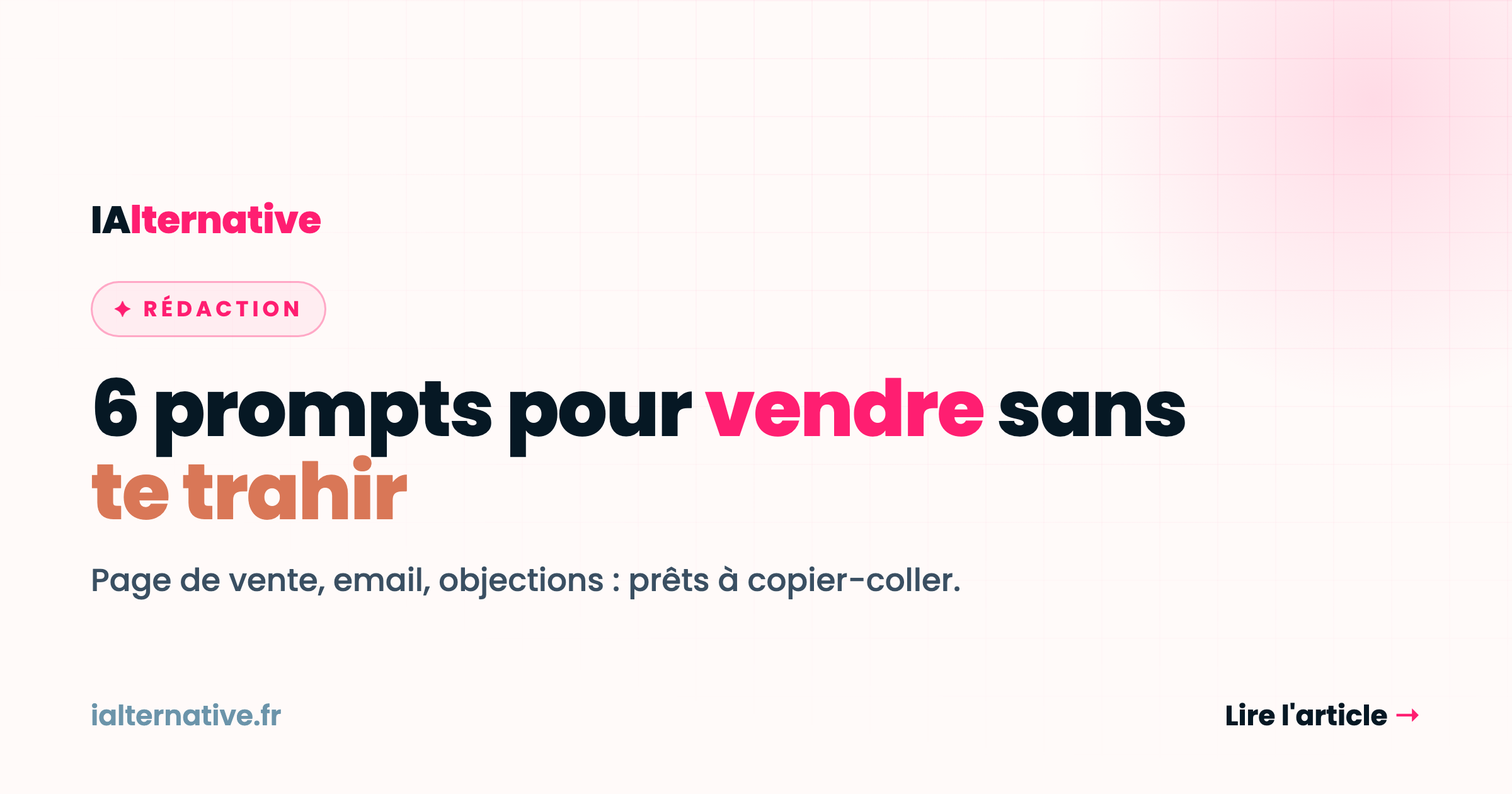 Prompts IA pour vendre : 6 prompts prêts à copier (sans forcer)