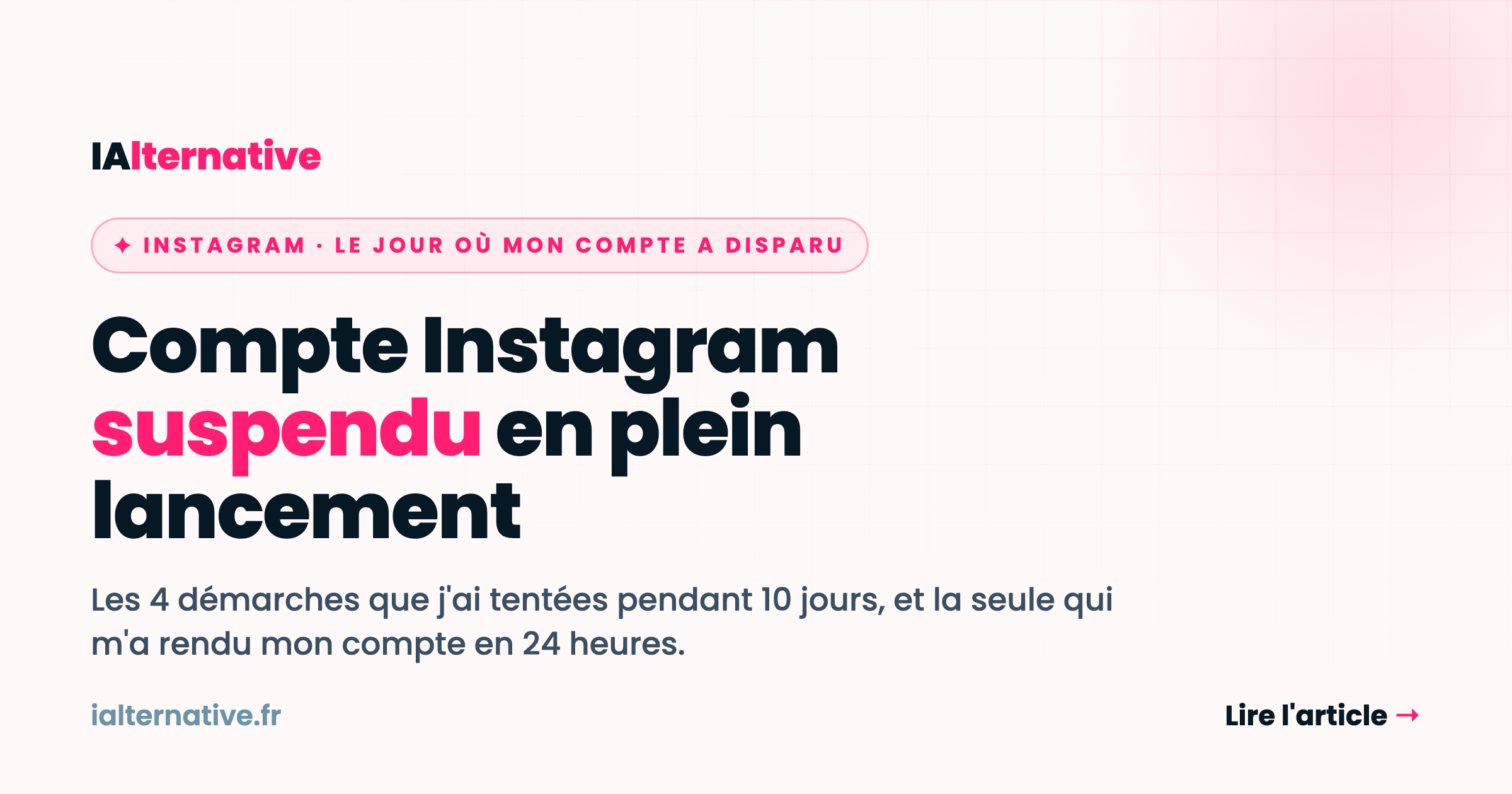 Compte Instagram suspendu : ce qui a vraiment marché pour récupérer le mien