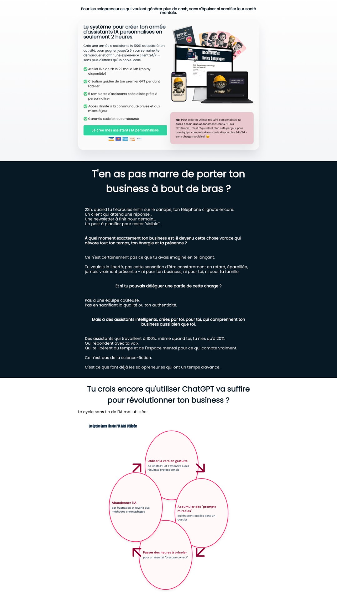 Une page de vente faite à la main, avant PDV Express
